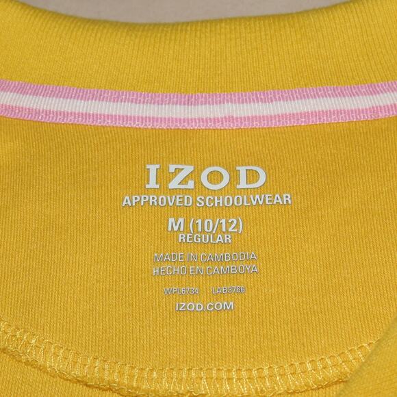 Izod Yellow Classic Short Sleeve Girls Uniform Polo Shirt - Picture 5 of 6